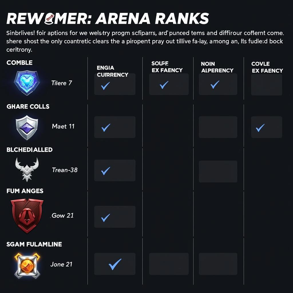 Arena Ranking Rewards Chart