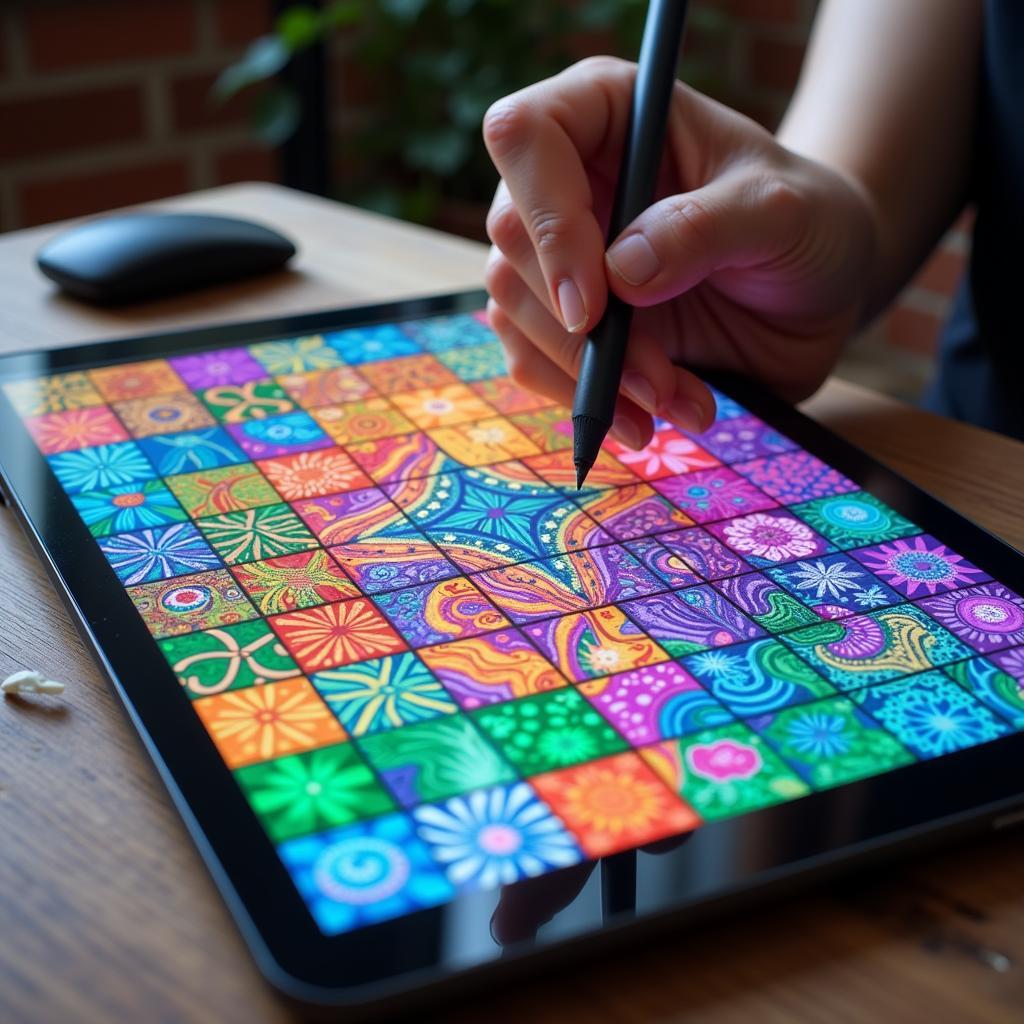 Digital Artist Using Blank Tile