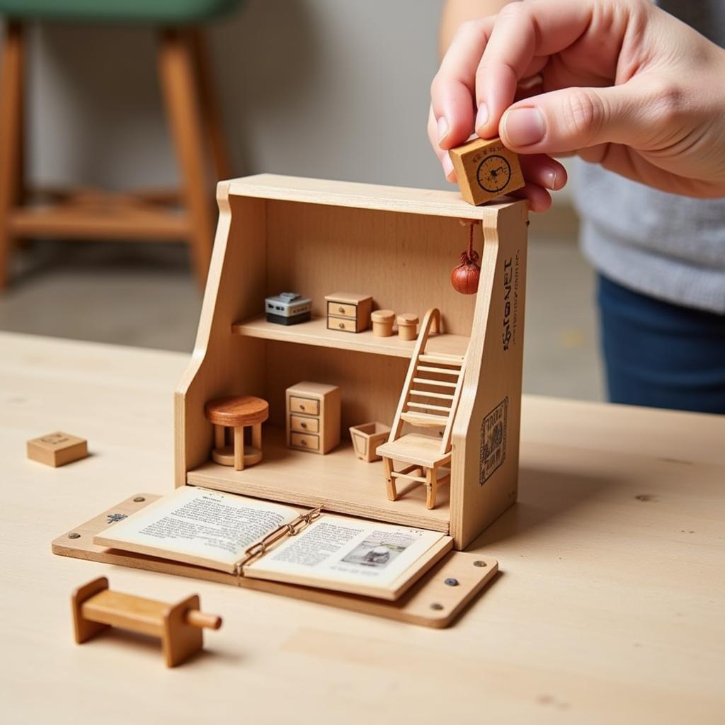 Assembling a Miniature Book Nook Kit