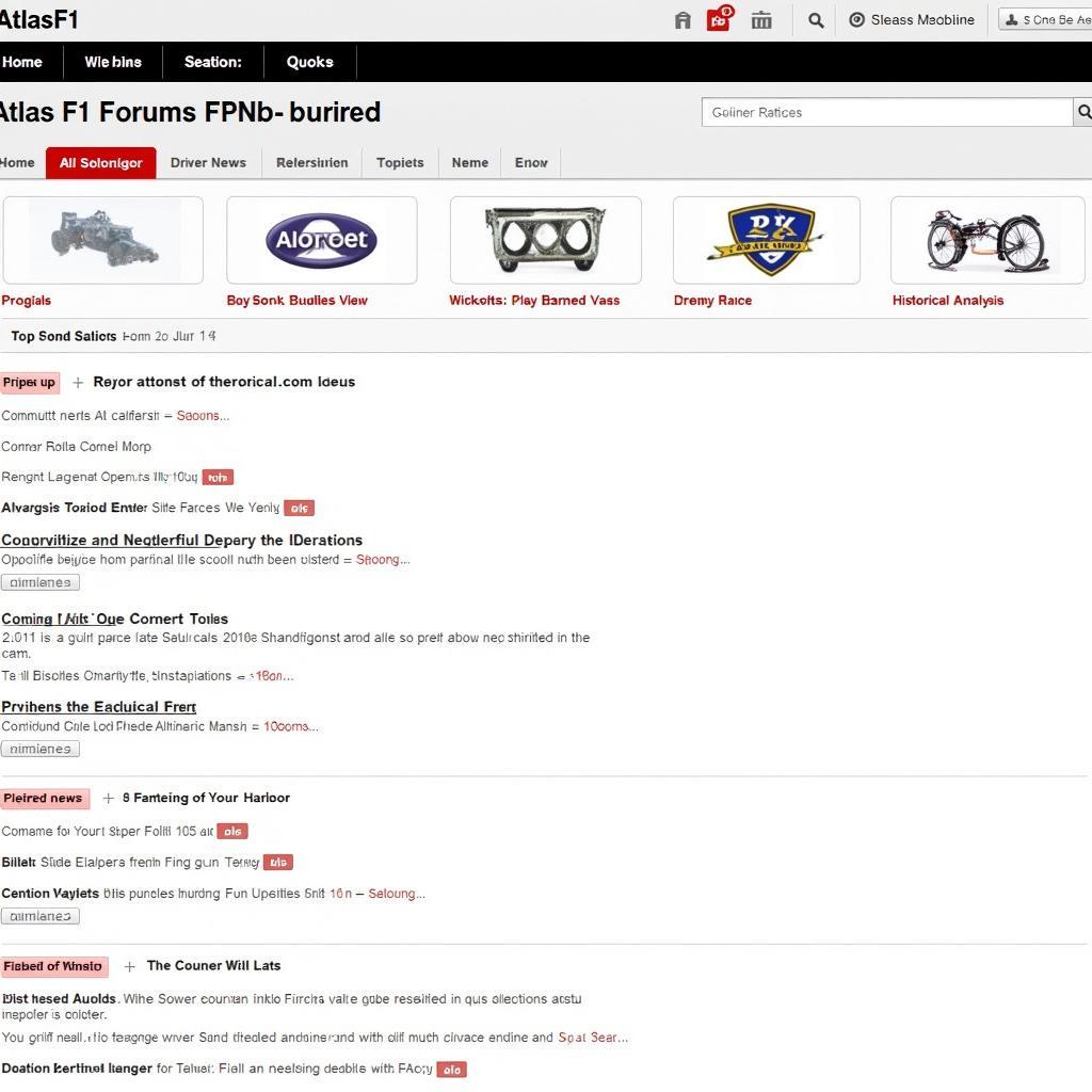 AtlasF1 Forum Homepage Navigation