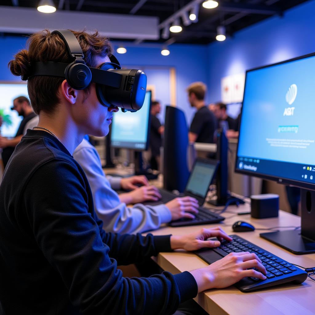 Gamers Trying VR in AT&T Lobby