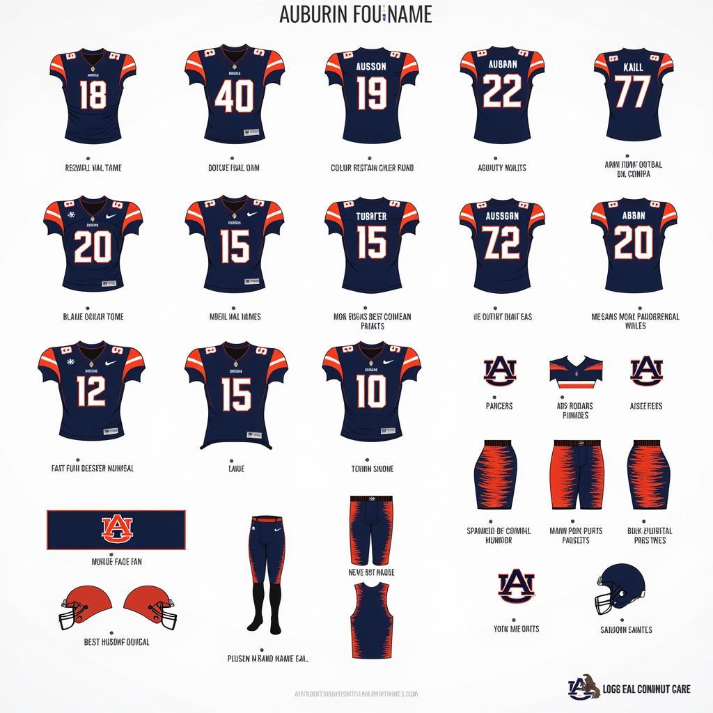 Custom Auburn Football Jersey Design Options