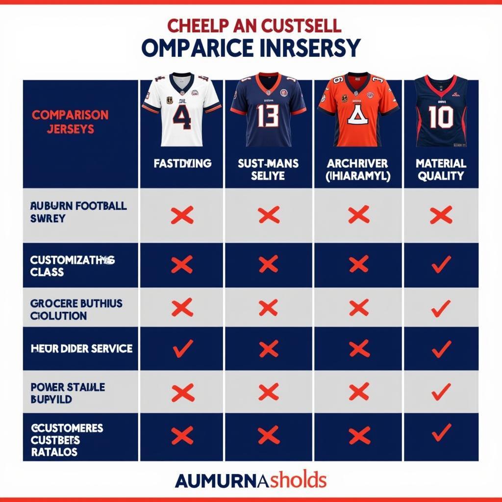 Comparing Different Retailers for Custom Auburn Football Jerseys