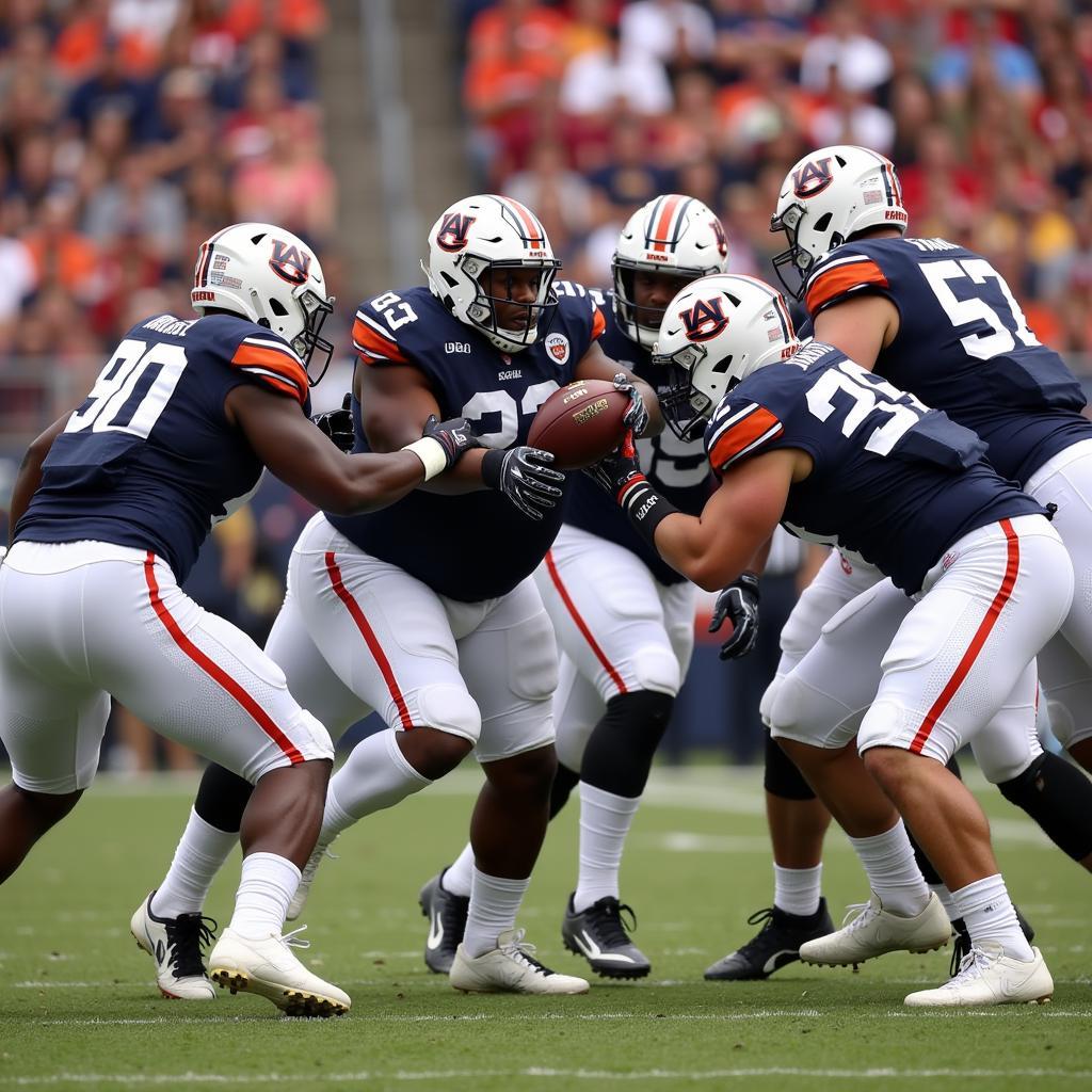 Auburn Defensive Line Blitz