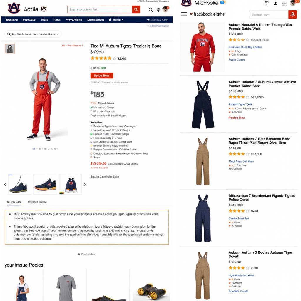 Online Retailers Selling Auburn Tigers Overalls