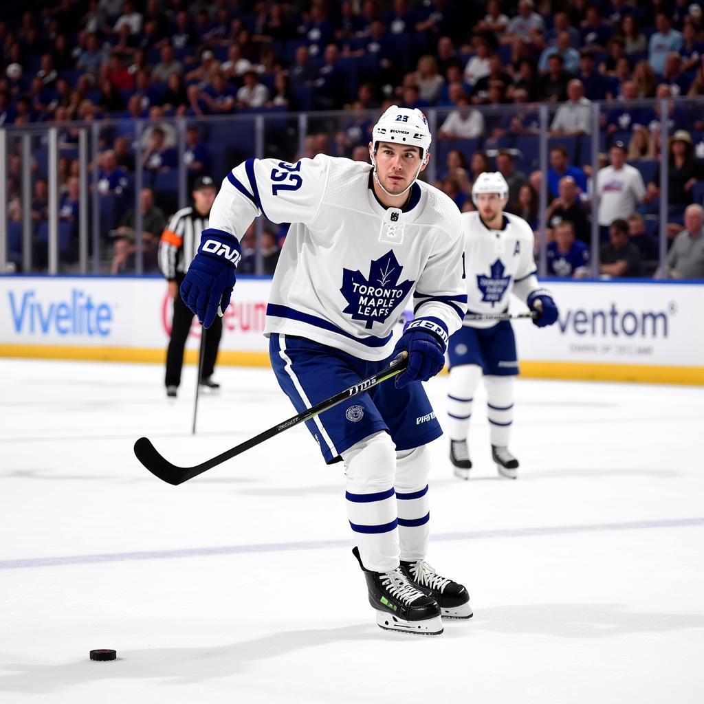 Auston Matthews in a Toronto Maple Leafs Jersey