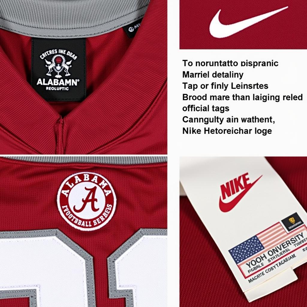 Close-up of an Authentic Alabama Football Jersey