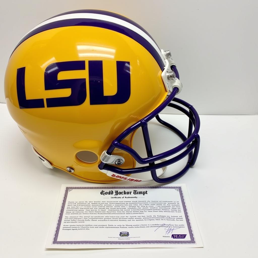 Authentic LSU Helmet with Certificate of Authenticity