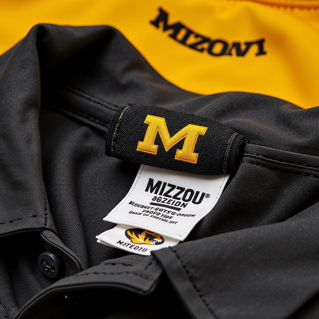 Authentic Mizzou Football Apparel Tags