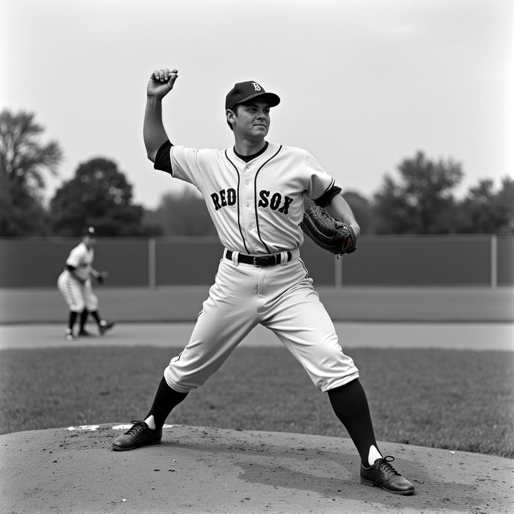 Babe Ruth Pitching for the Red Sox