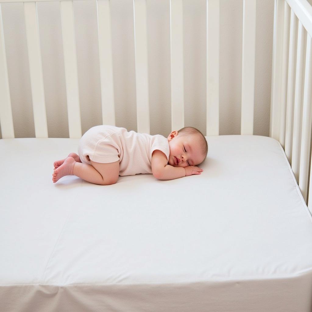 Baby Sleeping Safely in a Crib