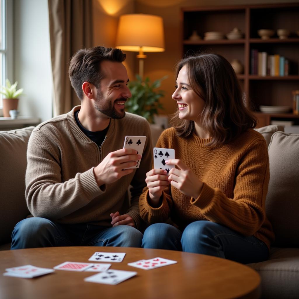 Couple playing a banters game