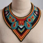 Intricate Bantu beadwork necklace showcasing vibrant colors and traditional patterns