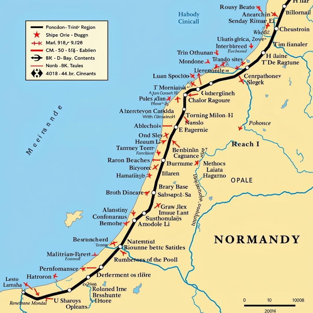 Normandy Battlefields Map of France