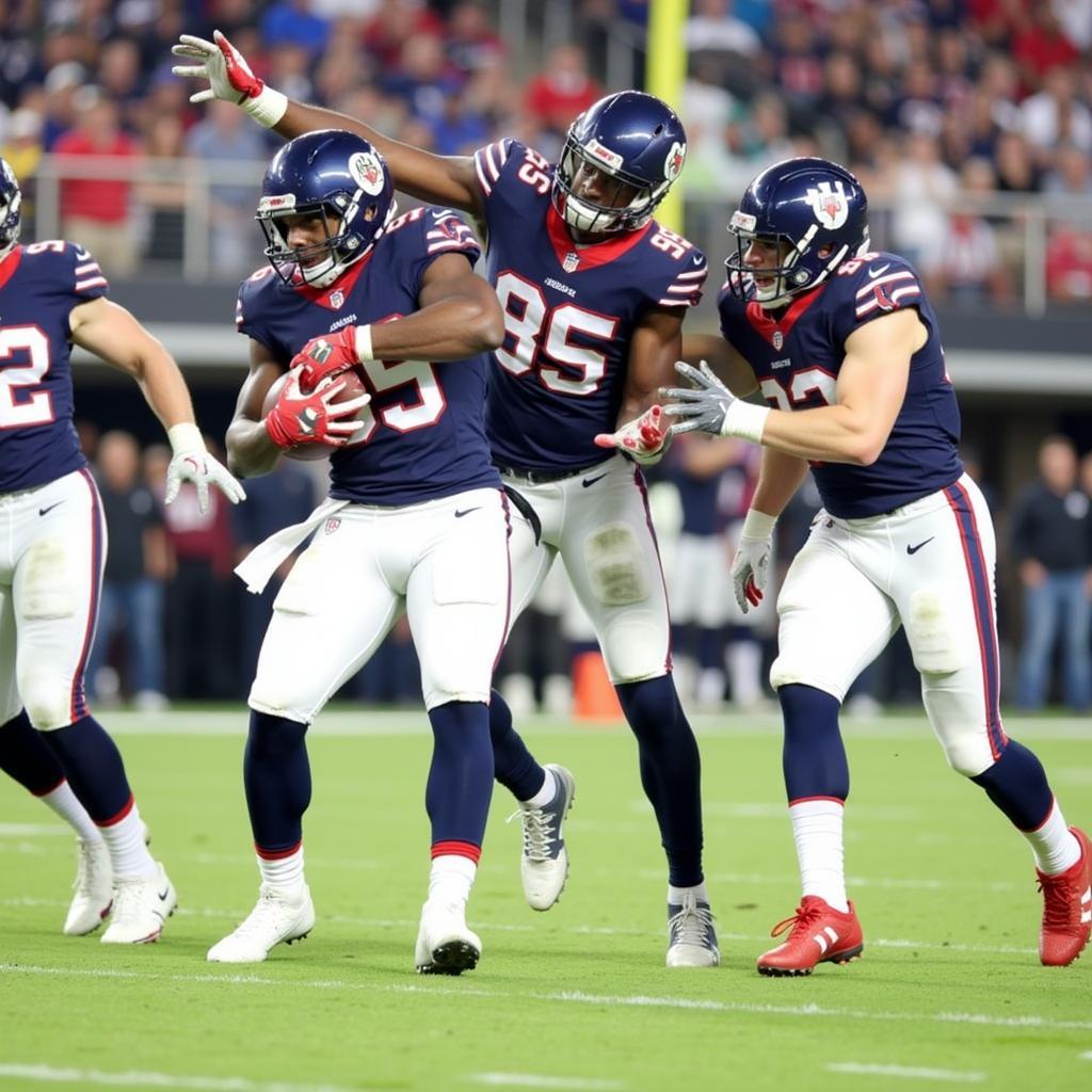 Wide receiver demonstrating proper blocking technique