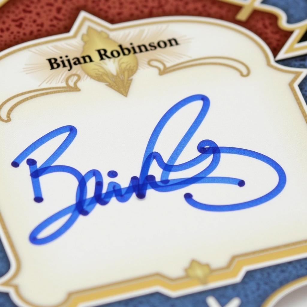 Bijan Robinson Autographed Card Example