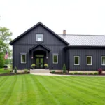 Modern Farmhouse with Black Siding and White Trim