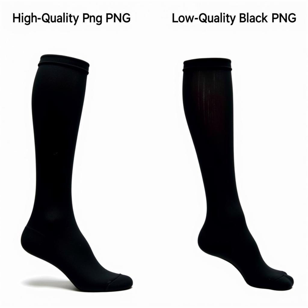 Comparing Black Socks PNG Quality