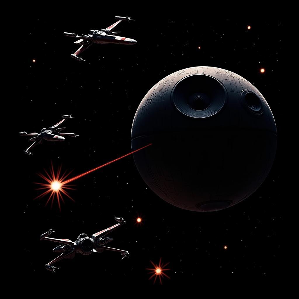 Death Star Battle Black Star Wars Wallpaper