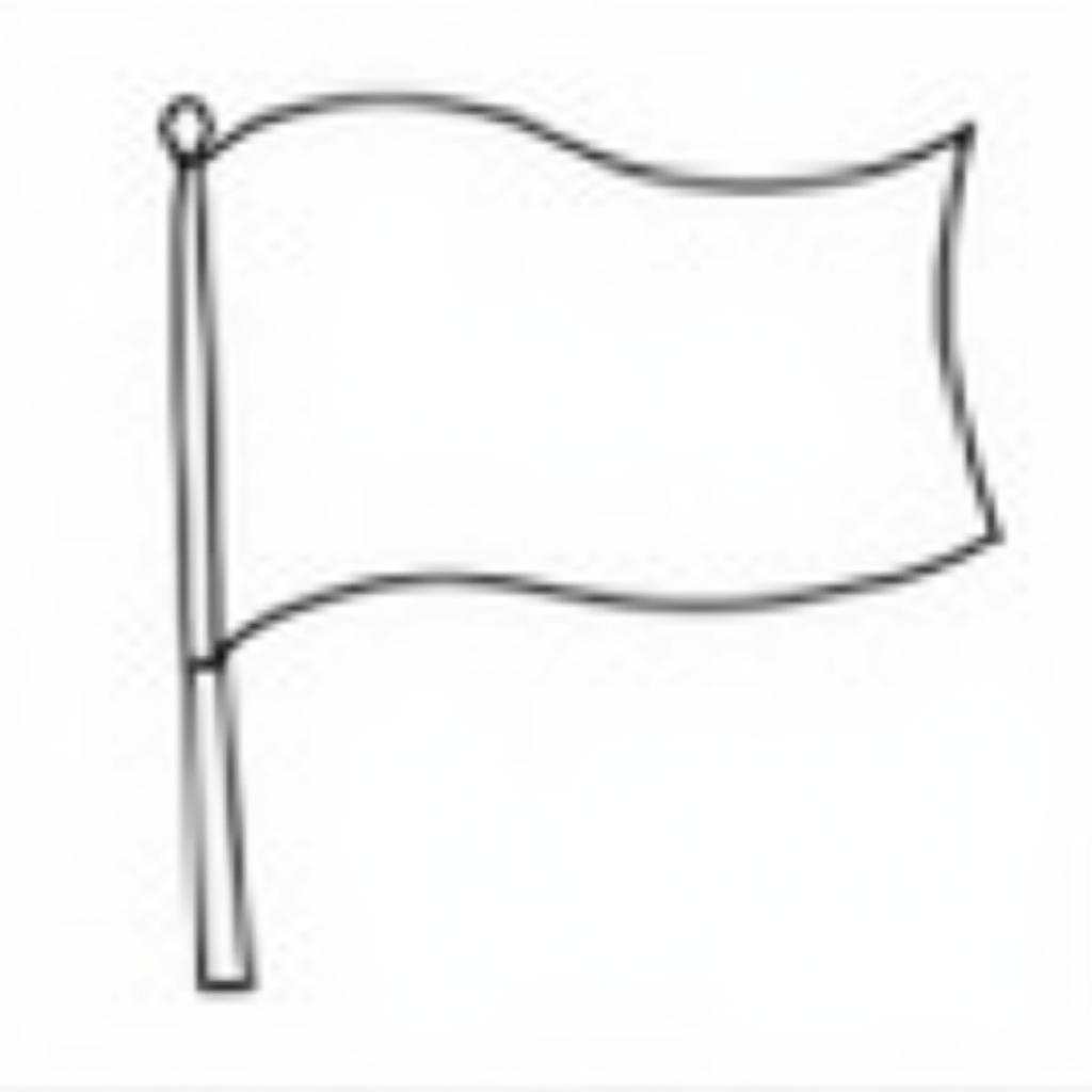 Blank Flag Coloring Page for Kids