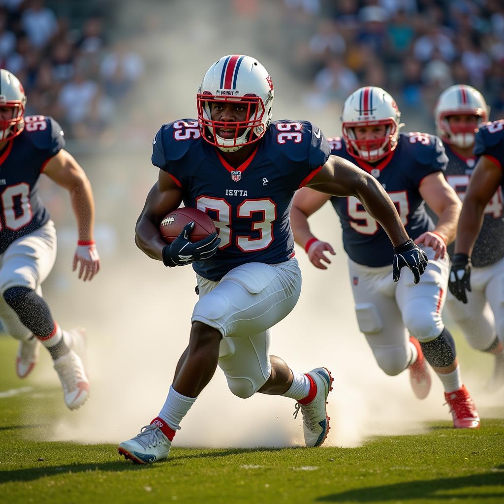 Running back executing a blast play