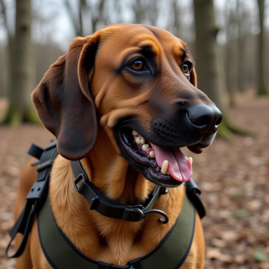 Bloodhound with Tracking Harness