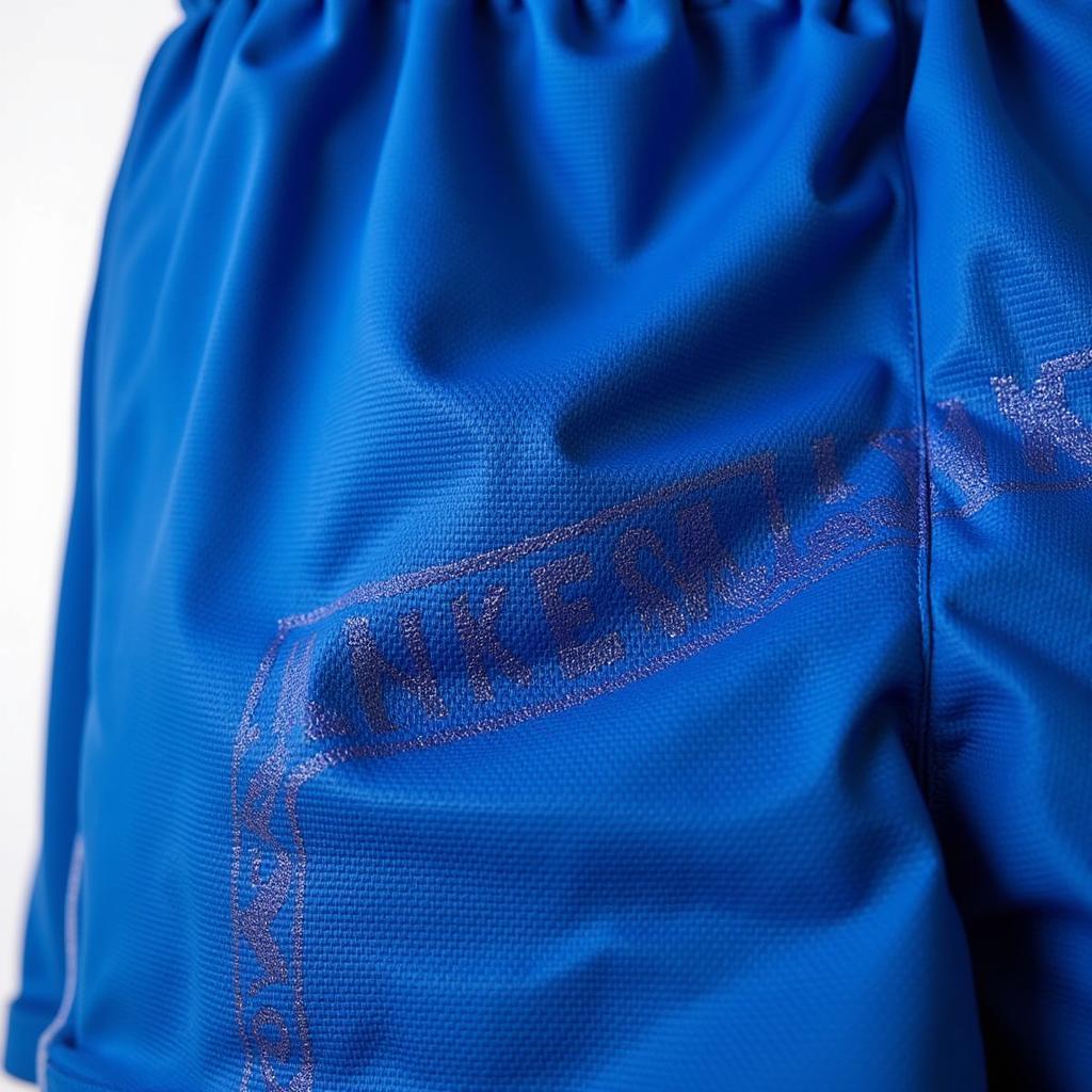 Blue Pro Club Shorts Material Closeup