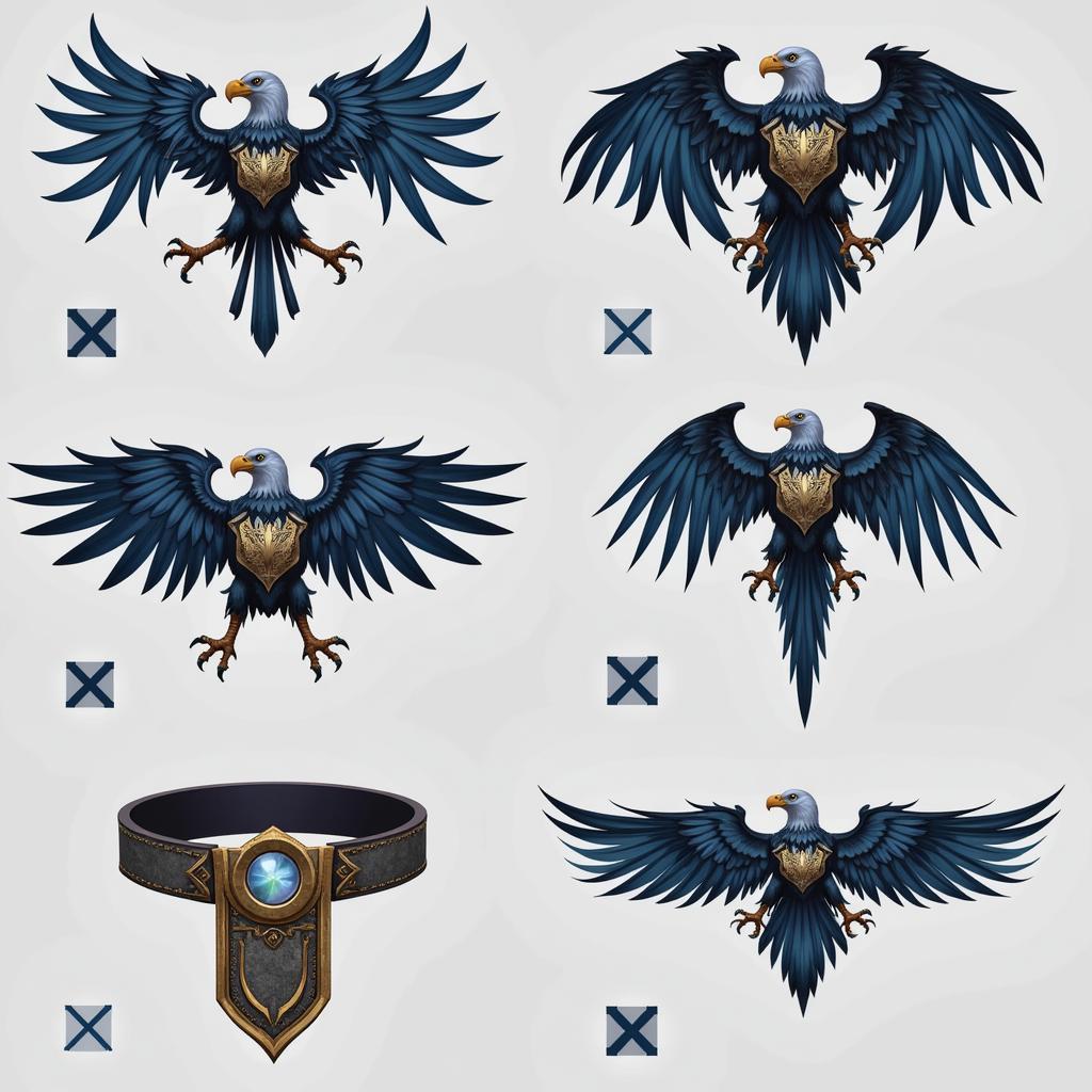 Blue Winged Eagle Belt Design Variations