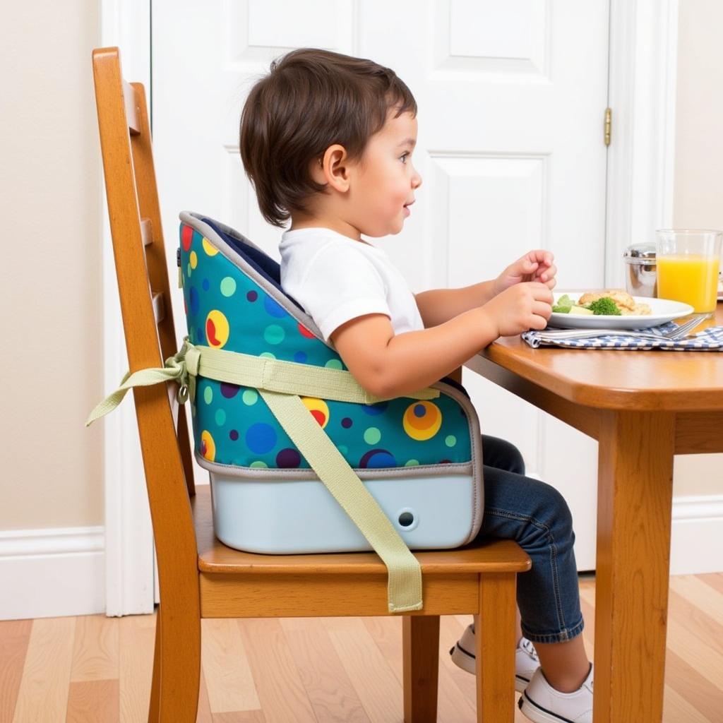 Booster Seat Attached to a Dining Chair