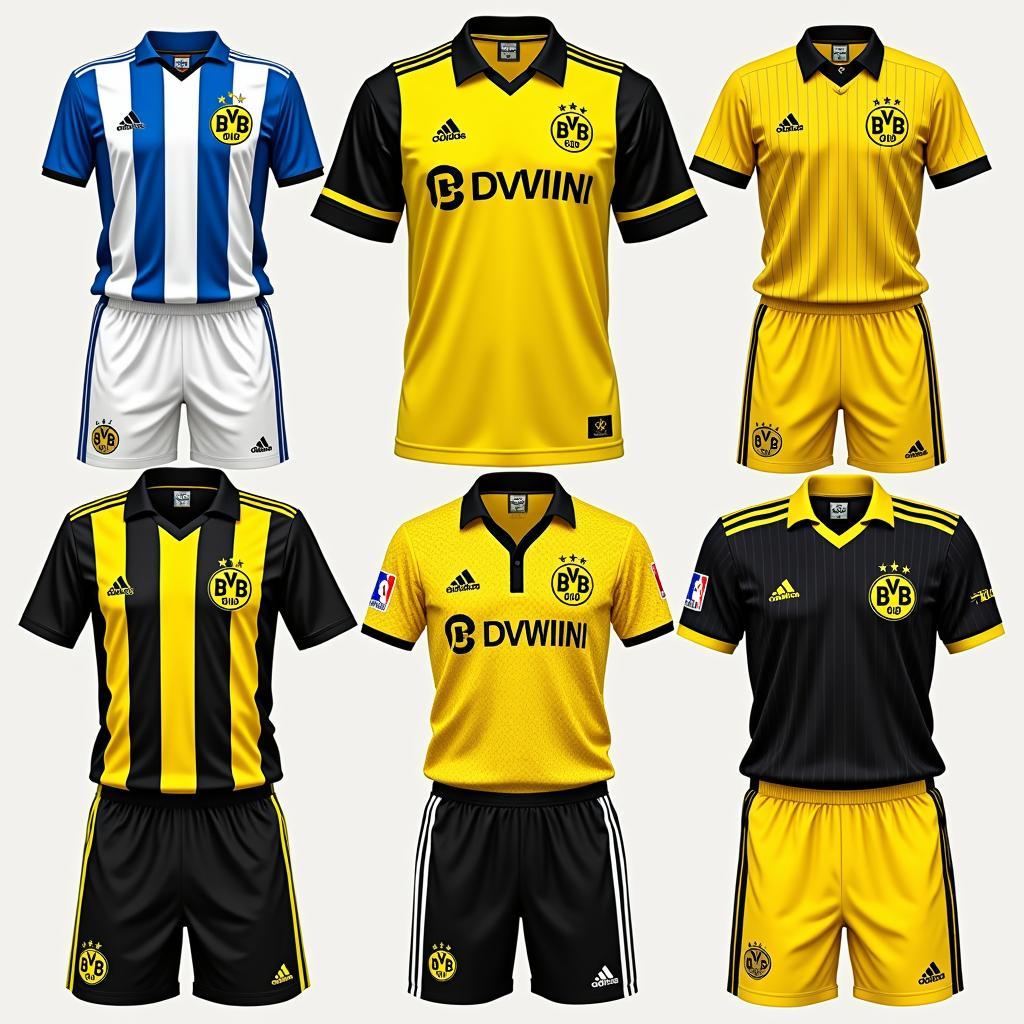 Borussia Dortmund Kit Historical Evolution