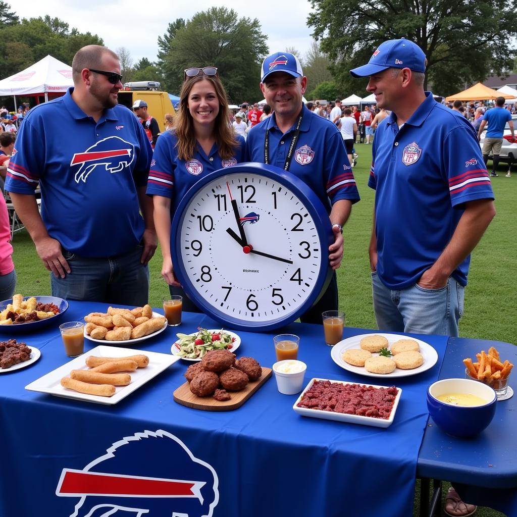 Buffalo Bills Clock at a Tailgate Party