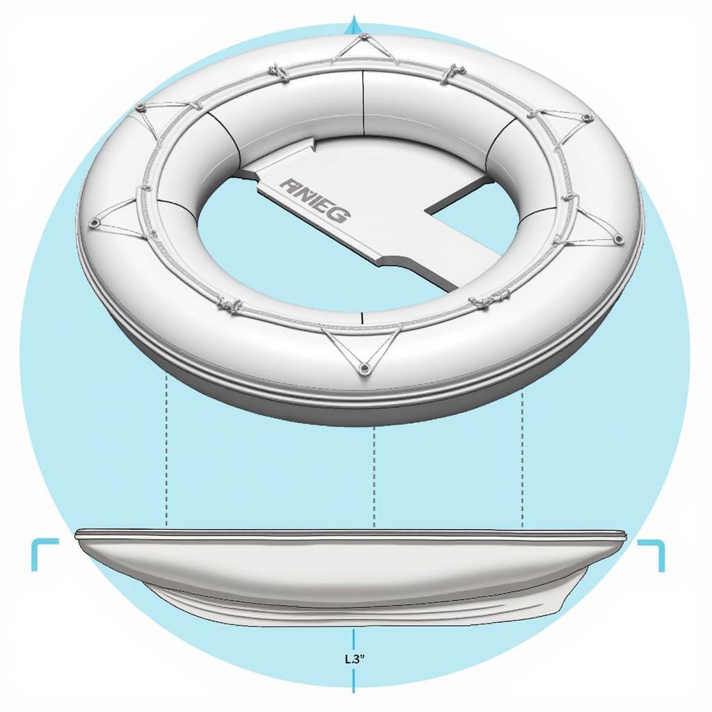 Bullseye Boat Design: Circular shape with inflatable sides and flat bottom for stability.