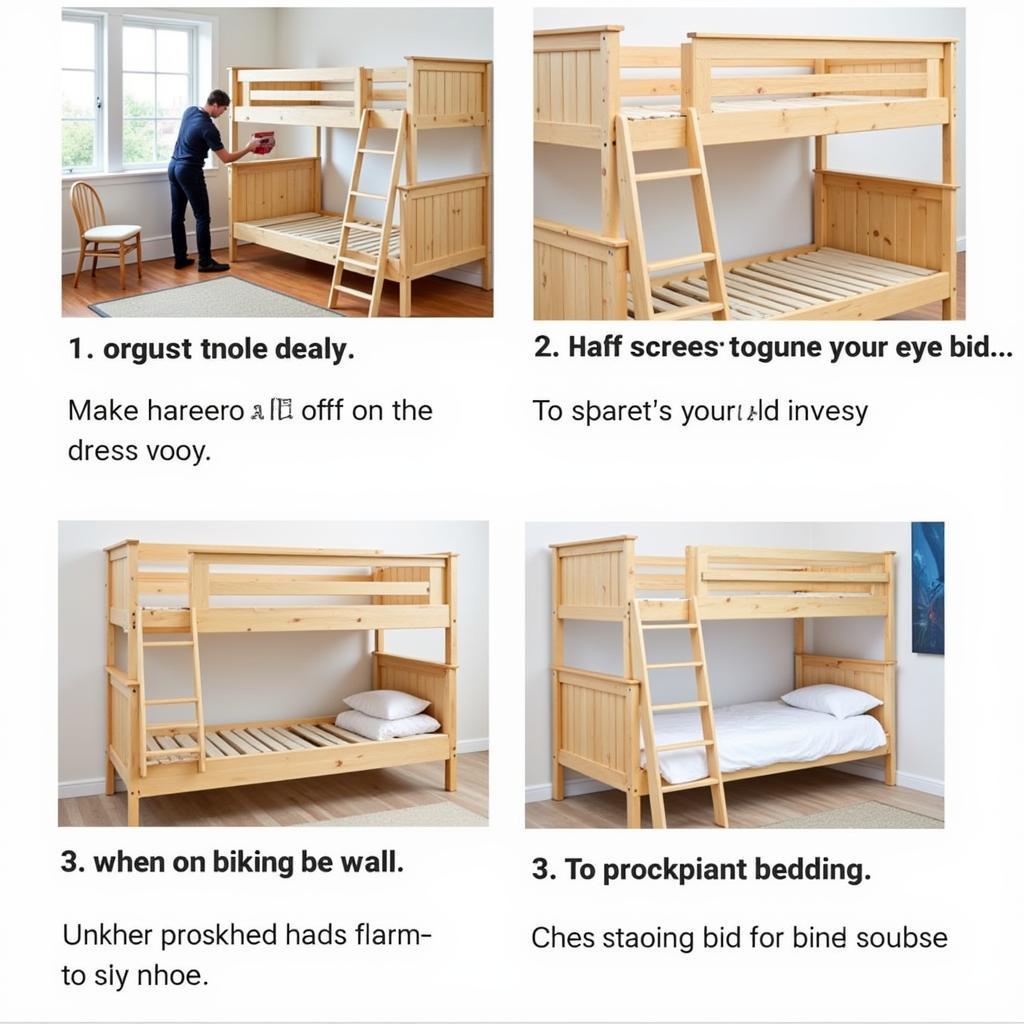 Bunk Bed with Work Space Assembly and Safety