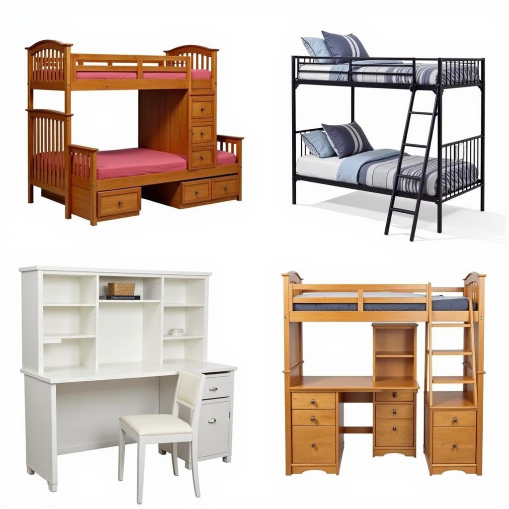 Bunk Bed with Work Space in Different Styles