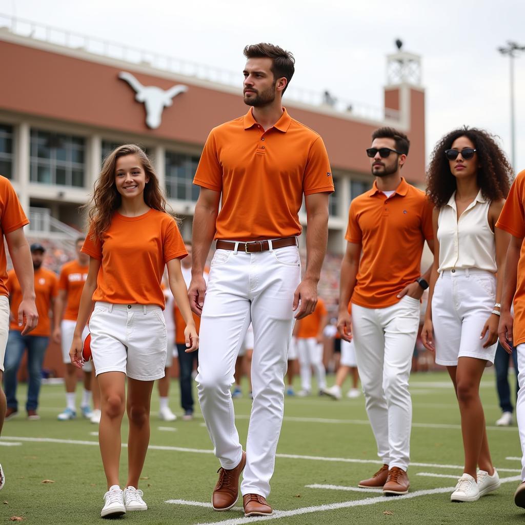 Classic Burnt Orange and White Gameday Outfit Ideas