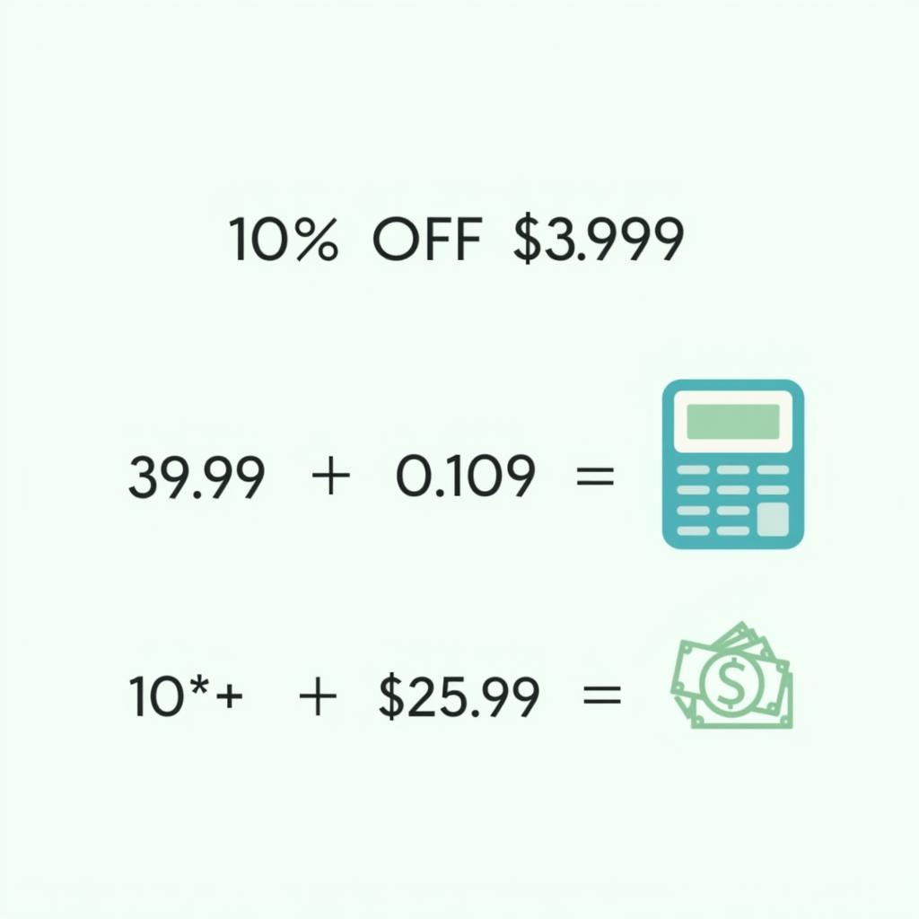 Calculating 10% off $39.99