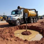 Camel Vacuum Truck Excavating a Site