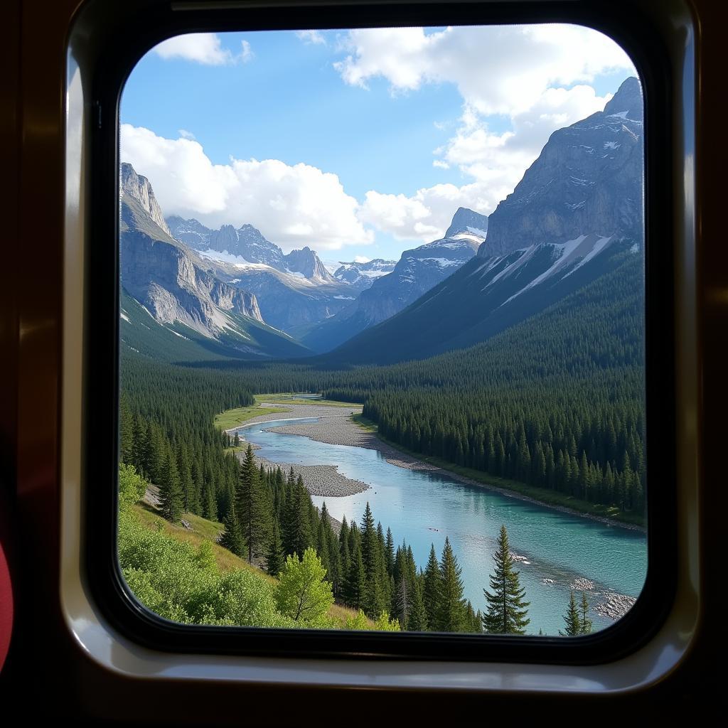 Canadian Rockies Viewed from Train