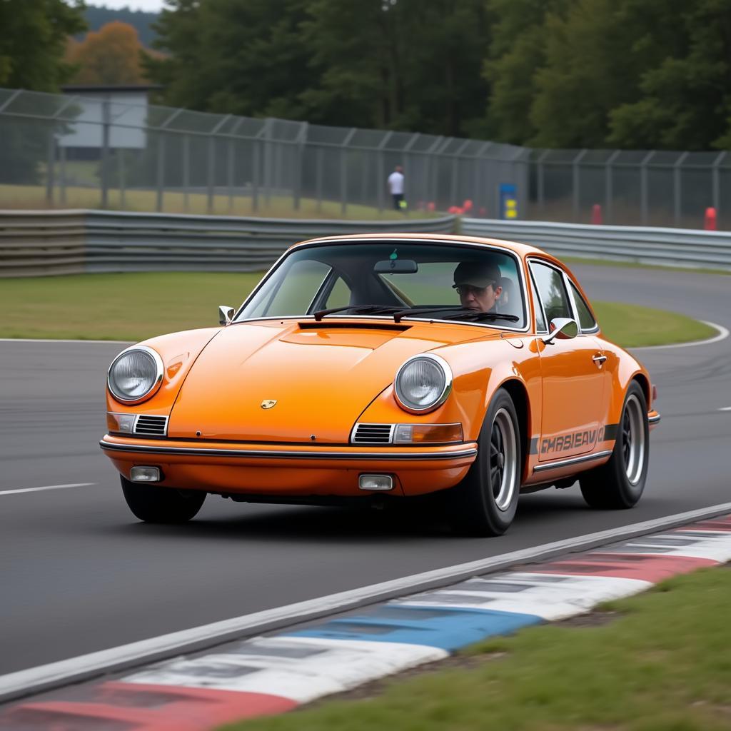 Porsche Carrera 74 on the race track