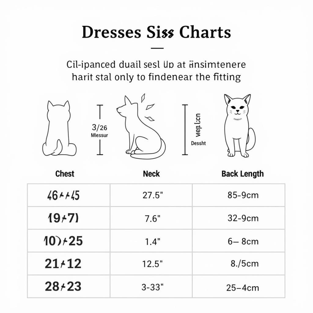 Cat Dress Size Chart