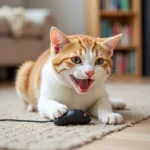 Cat Playing With Electronic Mouse