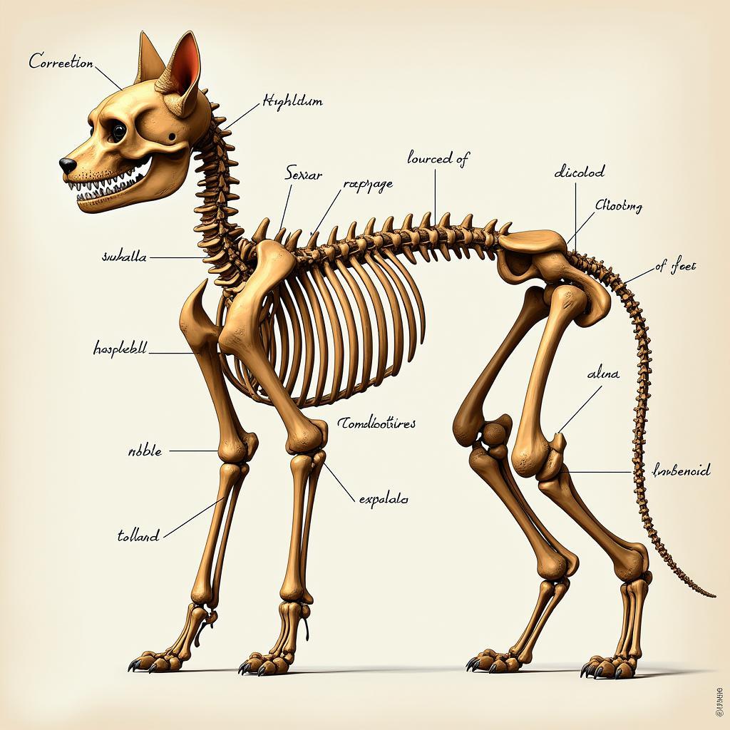 Cat Skeleton Anatomy Diagram