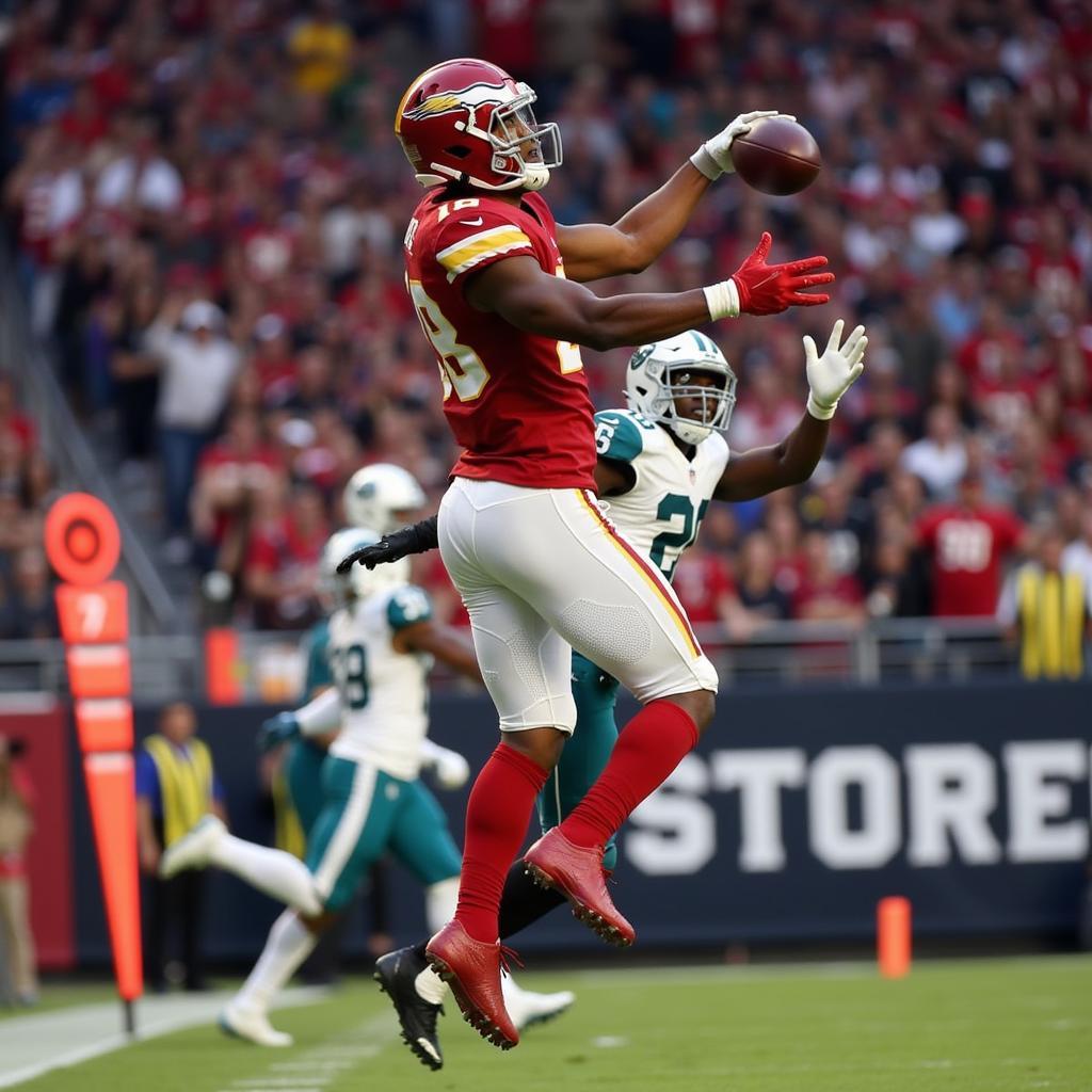 CeeDee Lamb Making a Contested Catch in the End Zone