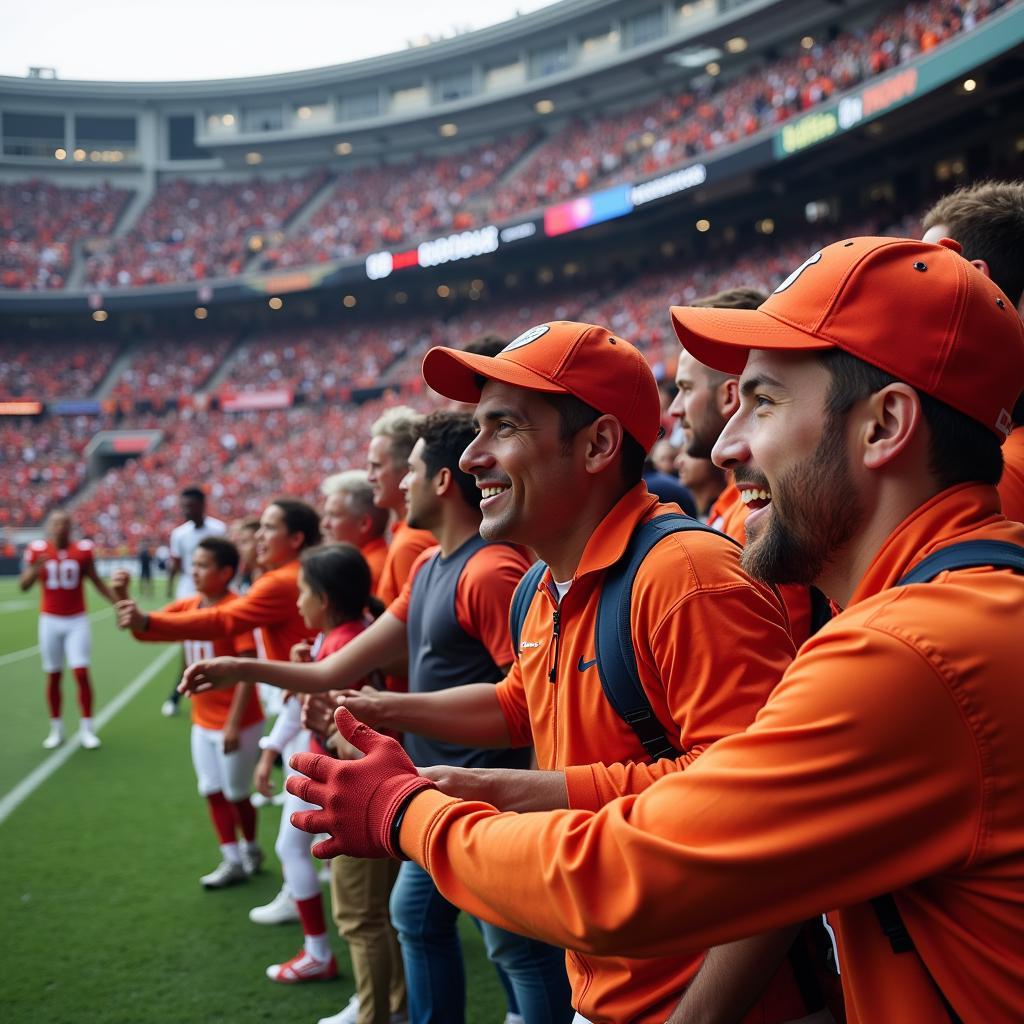 Celebrating a Touchdown at Field Level