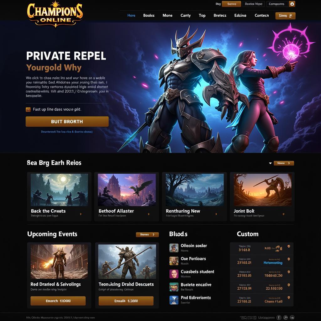 Champions Online Private Server Homepage