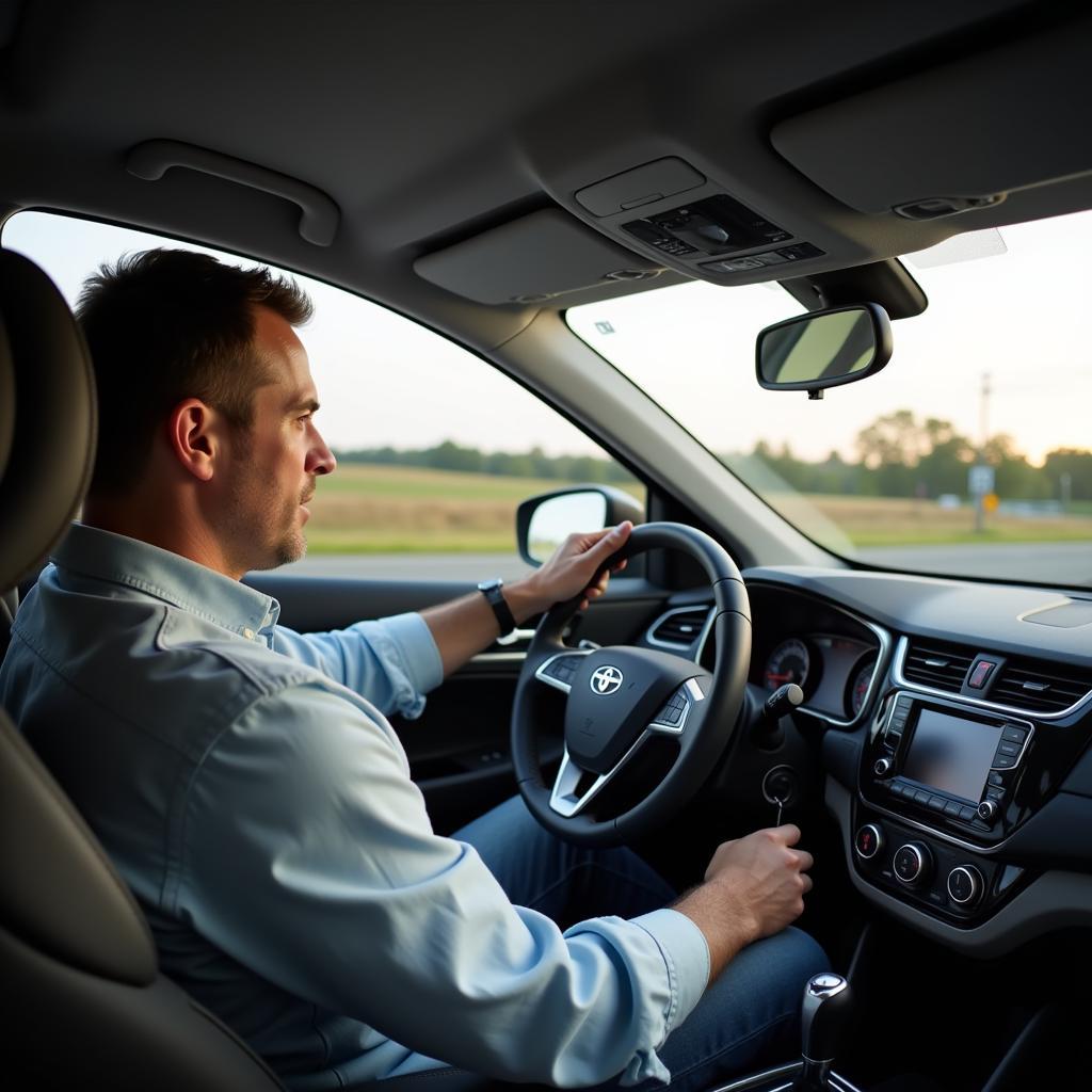 Charles Test Driving a New Car