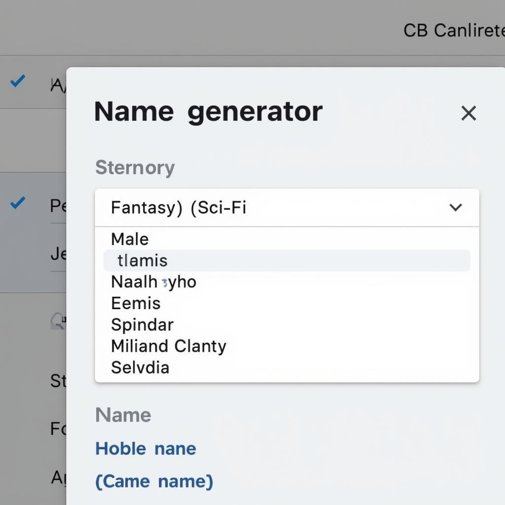 Choosing Criteria in CB Name Generator