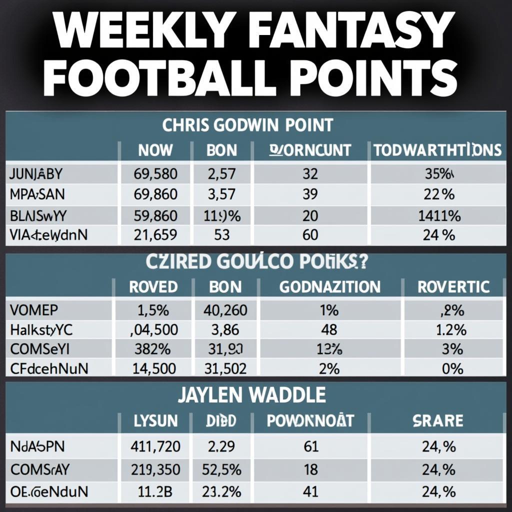 Chris Godwin and Jaylen Waddle Fantasy Football Points