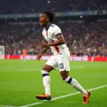 Christopher Nkunku celebrates a goal in FIFA 23.