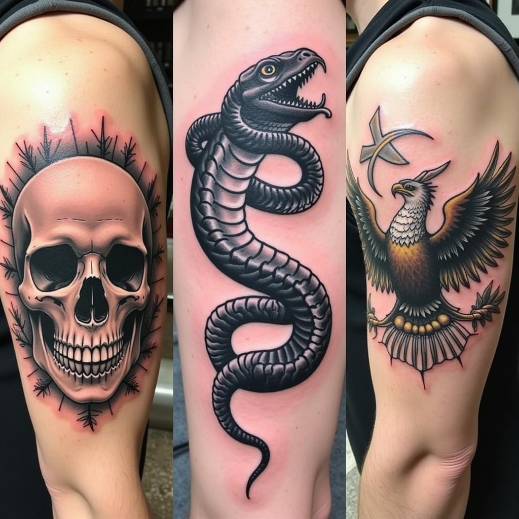 Classic Maverick Tattoo Symbols: Skull, Snake, and Eagle